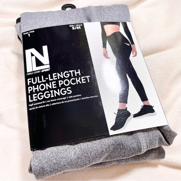 🌸 4/$20 New Gray Full length leggings small medium 4 6 8 - Picture 1 of 3